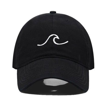 Men S Baseball Cap Women Washed Cotton Waves Embroidery Dad Hat Sport Golf Caps Man Sun Hats