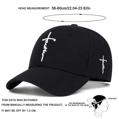 Faith Embroidery Baseball Cap Men Women Spring Summer Sun Hats Cotton Snapback Hat Unises Hip Hop
