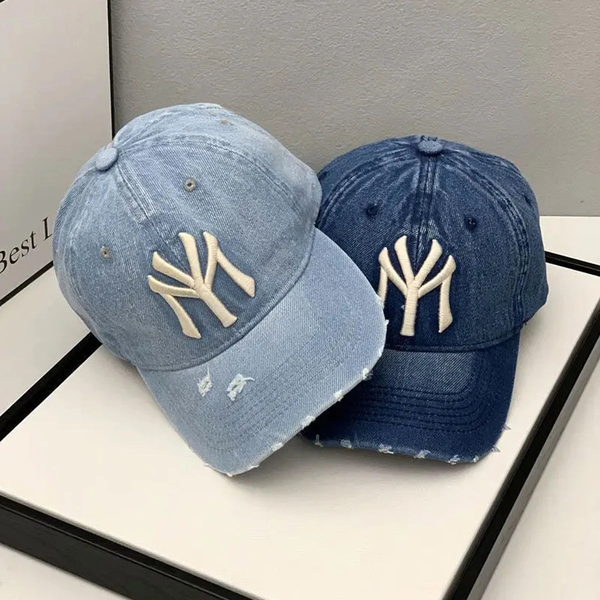 Unisex Letter Embroidery Washed Cowboy Baseball Caps Spring Autumn Outdoor Adjustable Casual Hats