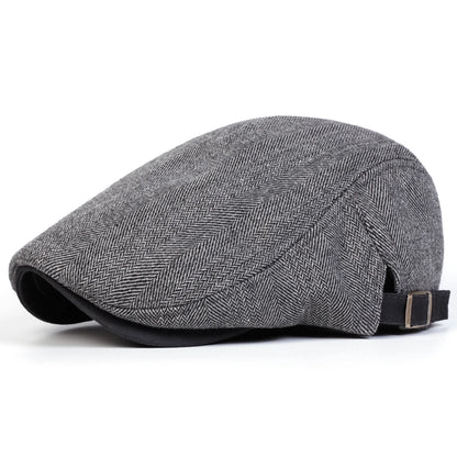 Men Retro Herringbone Grid Newsboy Caps British Painters Hats Spring Autumn Adjustable Flat Cap Hip