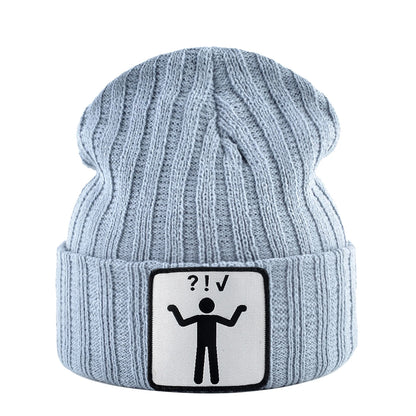 Knitted Skullies Beanie With Animals Patch Men Women Outdoor Casual Sport Hats Autumn Winter Solid Color Hip Hop Beanies