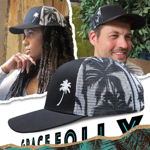 Trucker Cool Designs Breathable Coconut Tree Embroidery Baseball Outdoor Shade Sun Protection Mesh