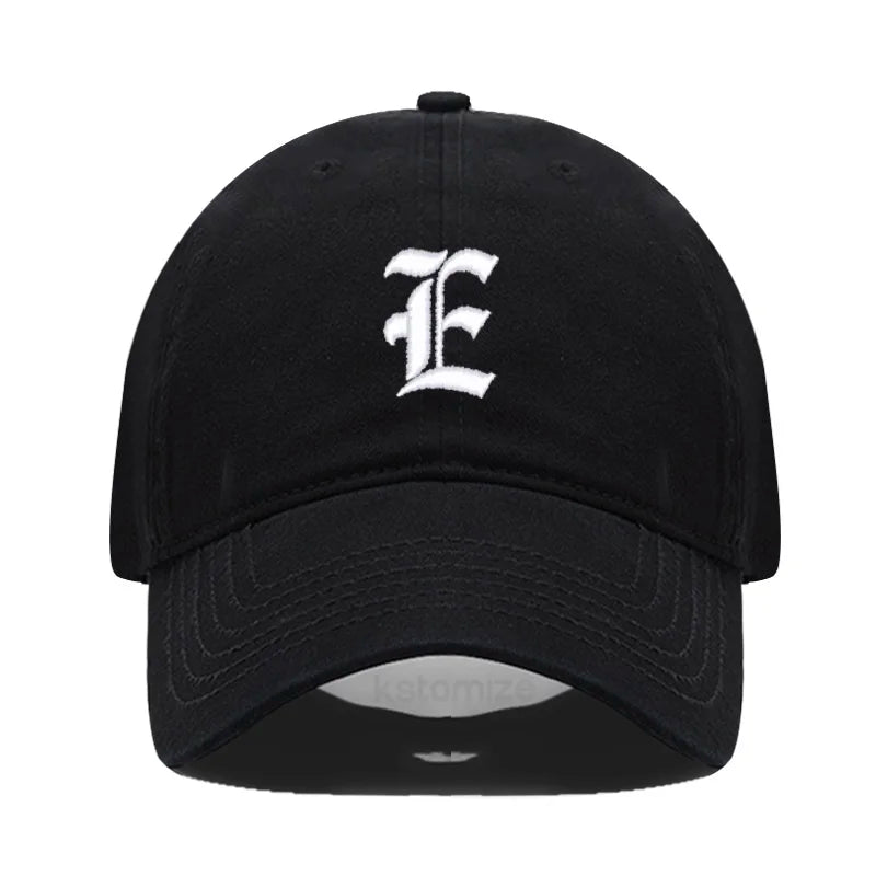 Old English Letter A-Z Embroider Baseball Cap Men Womne Soft Cotton Team Sport Visors Snapback Caps
