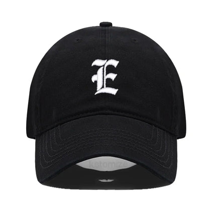 Old English Letter A-Z Embroider Baseball Cap Men Womne Soft Cotton Team Sport Visors Snapback Caps