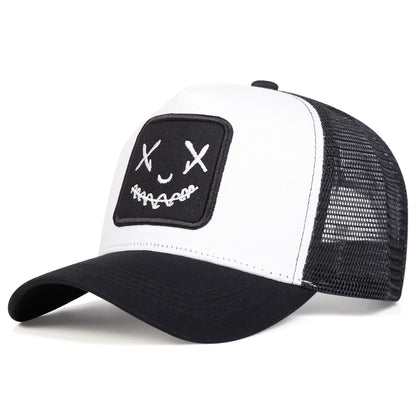 Unisex Xx Smiling Face Embroidery Baseball Net Caps Spring Summer Outdoor Adjustable Casual Hats