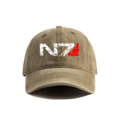 Mass Effect N7 Baseball Caps Distressed Hats Cap Men Women Retro Outdoor Summer Adjustable