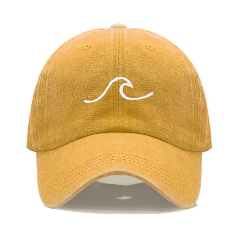 Men S Baseball Cap Women Washed Cotton Waves Embroidery Dad Hat Sport Golf Caps Man Sun Hats