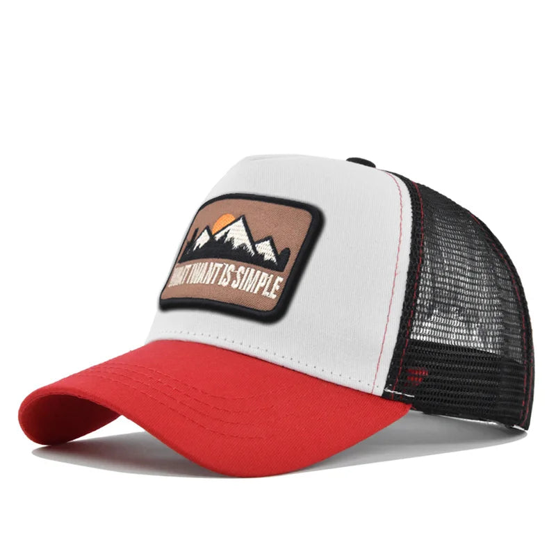 Brand Letter Mesh Breathable Hat Women Men Embroidery Baseball Cap Snapback Sunshade Outdoor Sunhat