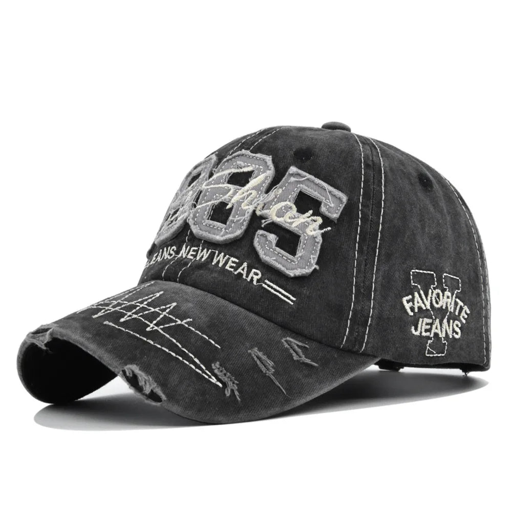 1985 Embroidery Baseball Cap Spring Summer Men Women Hole Patch Letters Retro Adjustable Hat Trucker