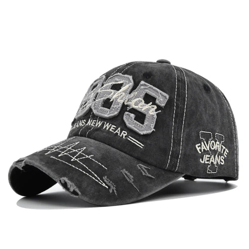 1985 Embroidery Baseball Cap Spring Summer Men Women Hole Patch Letters Retro Adjustable Hat Trucker