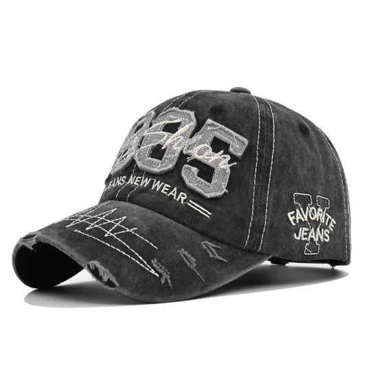 1985 Embroidery Baseball Cap Spring Summer Men Women Hole Patch Letters Retro Adjustable Hat Trucker