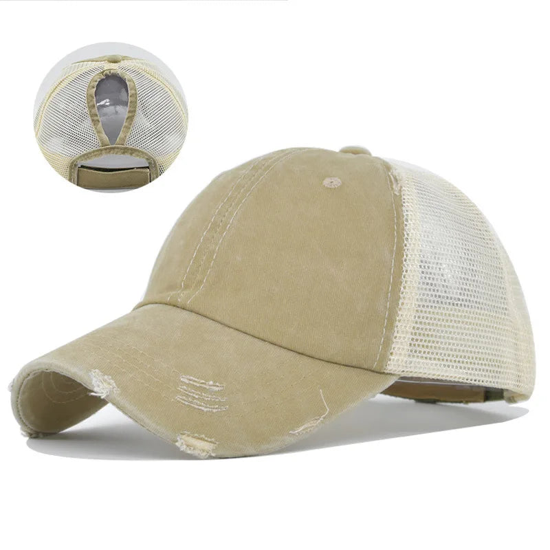 Summer Travel Peaked Cap Men S Solid Mesh Breathable Hip-Hop Hat Sun Visor Adjustable Trucker