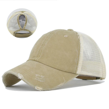 Summer Travel Peaked Cap Men S Solid Mesh Breathable Hip-Hop Hat Sun Visor Adjustable Trucker