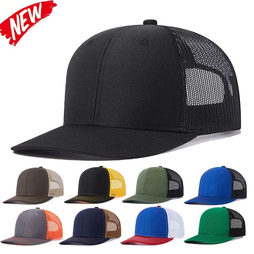 Summer Mesh Baseball Cap Men Women Slight Curved Snapback Trucker Hat Unisex Casual Outdoor