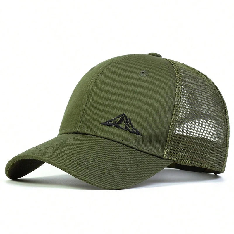 Unisex Mountain Range Embroidery Baseball Net Caps Spring Summer Outdoor Adjustable Casual Hats