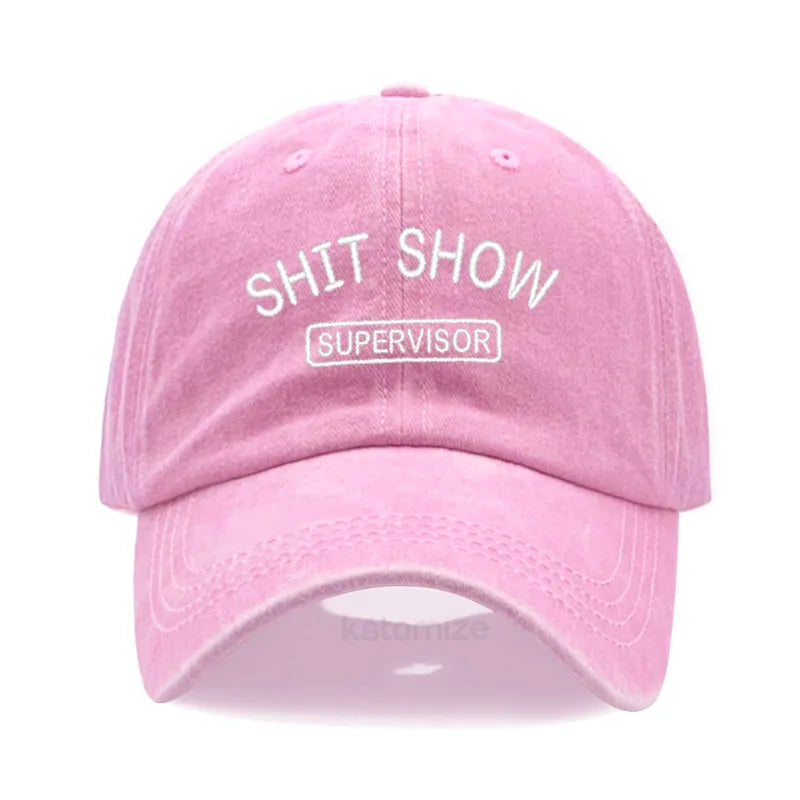 Men S Baseball Cap Women Sport Golf Caps Man Washed Cotton Shit Show Supervisor Embroidery Dad Hat