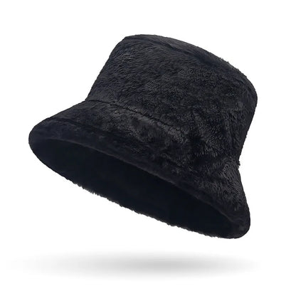 Cozy Faux Fur Bucket Hats - Soft, Warm, and Stylish Fisherman Caps with Adjustable Chin Strap, Perfect for Autumn & Winter Outdo
