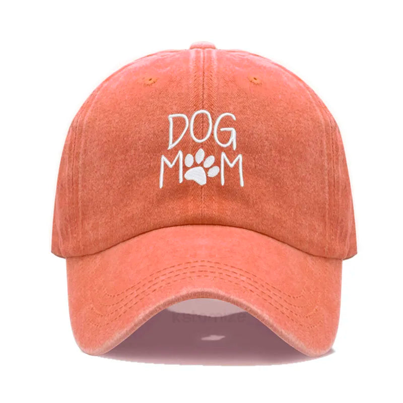 Dog Mom Embroidered Baseball Cap Women Men Adjustable Soft Cotton Dad Hat Unisex Classic Golf Caps