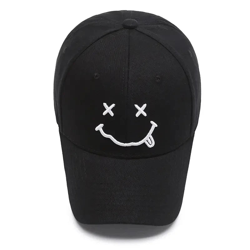 Men Women Smile Face Embroidery Baseball Caps Cotton Adjustable Snapback Hats Hip Hop Trucker Cap