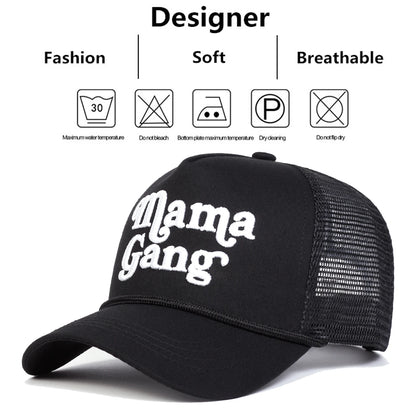 Unisex Mamagang Letter Embroidery Baseball Net Caps Spring Summer Outdoor Adjustable Casual Hats Hip