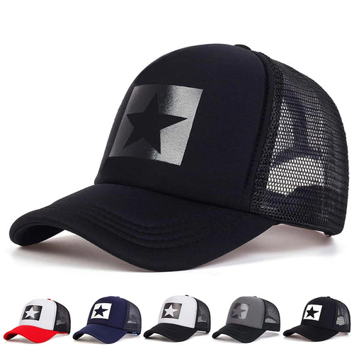Five-Pointed Star Printed Baseball Net Caps Spring Summer Outdoor Adjustable Casual Hats Sunscreen