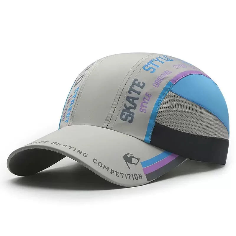 Summer Quick-Drying Hat Men's Print Stitching Baseball Cap, Outdoor Sports Visor, Women's Tennis Hat, Adjustable Sun Hat