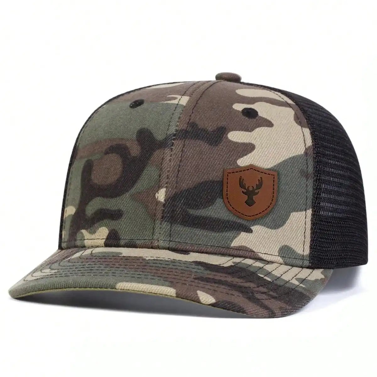 Unisex Deer Antlers Leather Label Baseball Net Caps Spring Summer Outdoor Adjustable Casual Hats Hip