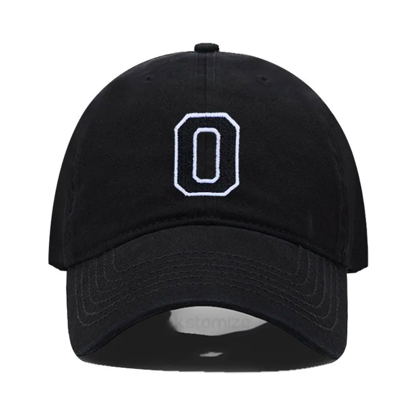 Initial Letter A-Z Embroider Baseball Cap Men Womne Soft Cotton Team Sport Visors Snapback Caps
