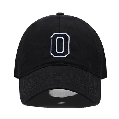 Initial Letter A-Z Embroider Baseball Cap Men Womne Soft Cotton Team Sport Visors Snapback Caps