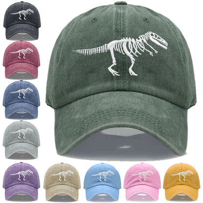 Cotton Baseball Cap Men Women Unisex Embroidery Dinosaur Tyrannosaurus Rex Dad Hat Protection