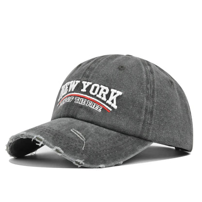 Retro Embroidered Letter Baseball Cap Unisex Adjustable Washed Cotton Hip Hop Snapback Outdoor