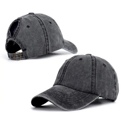 1Pcs Trendy Lightweight Cotton Cap Distressed Look, Sunshade, Adjustable Fit & Ponytail-Friendly for Stylish Women