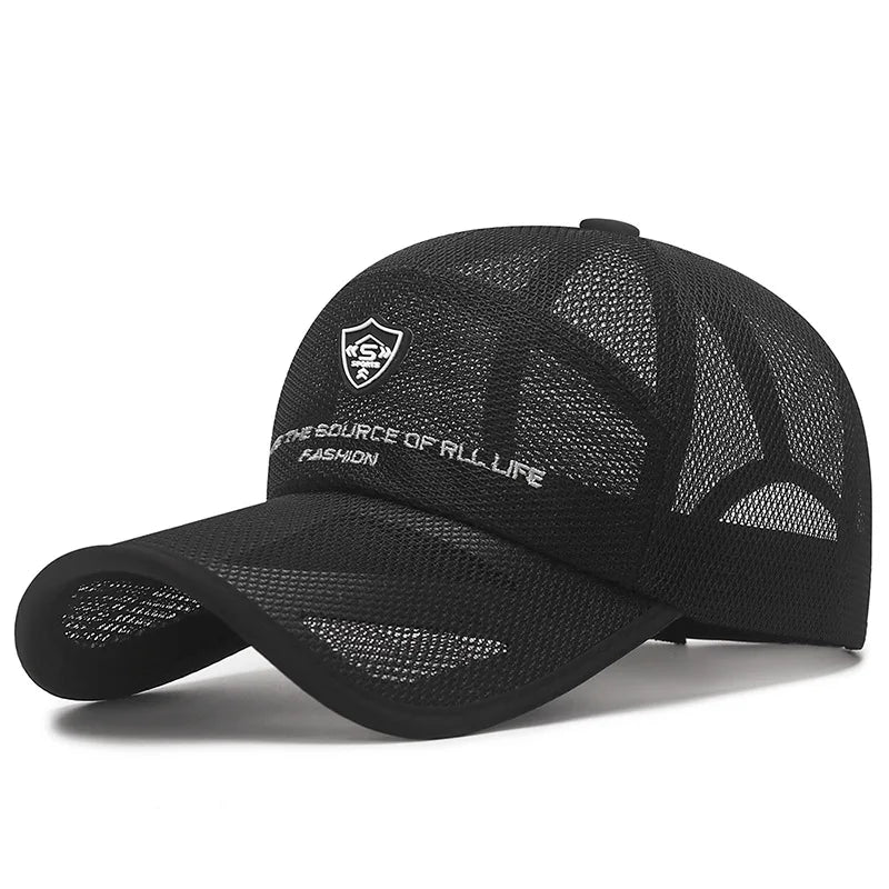 Breathable Baseball Cap for Men & Women Quick-Dry Mesh Adjustable Snapback Sun Hat Lightweight Unisex Outdoor Sport Fishing Hat