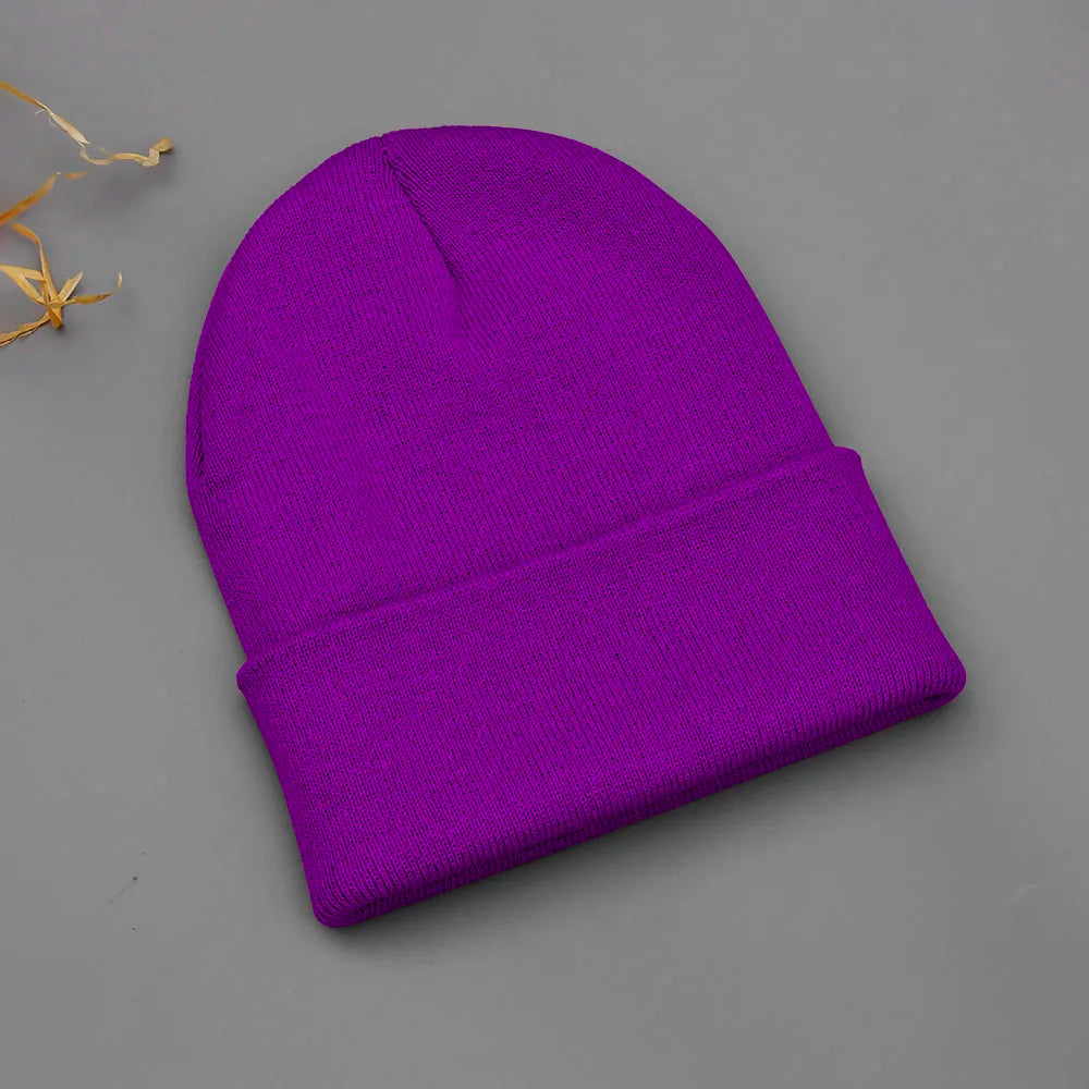 24 Colors Unisex Beanie Hat Men Women Winter Knit Caps Soft Ski Hats - Soft