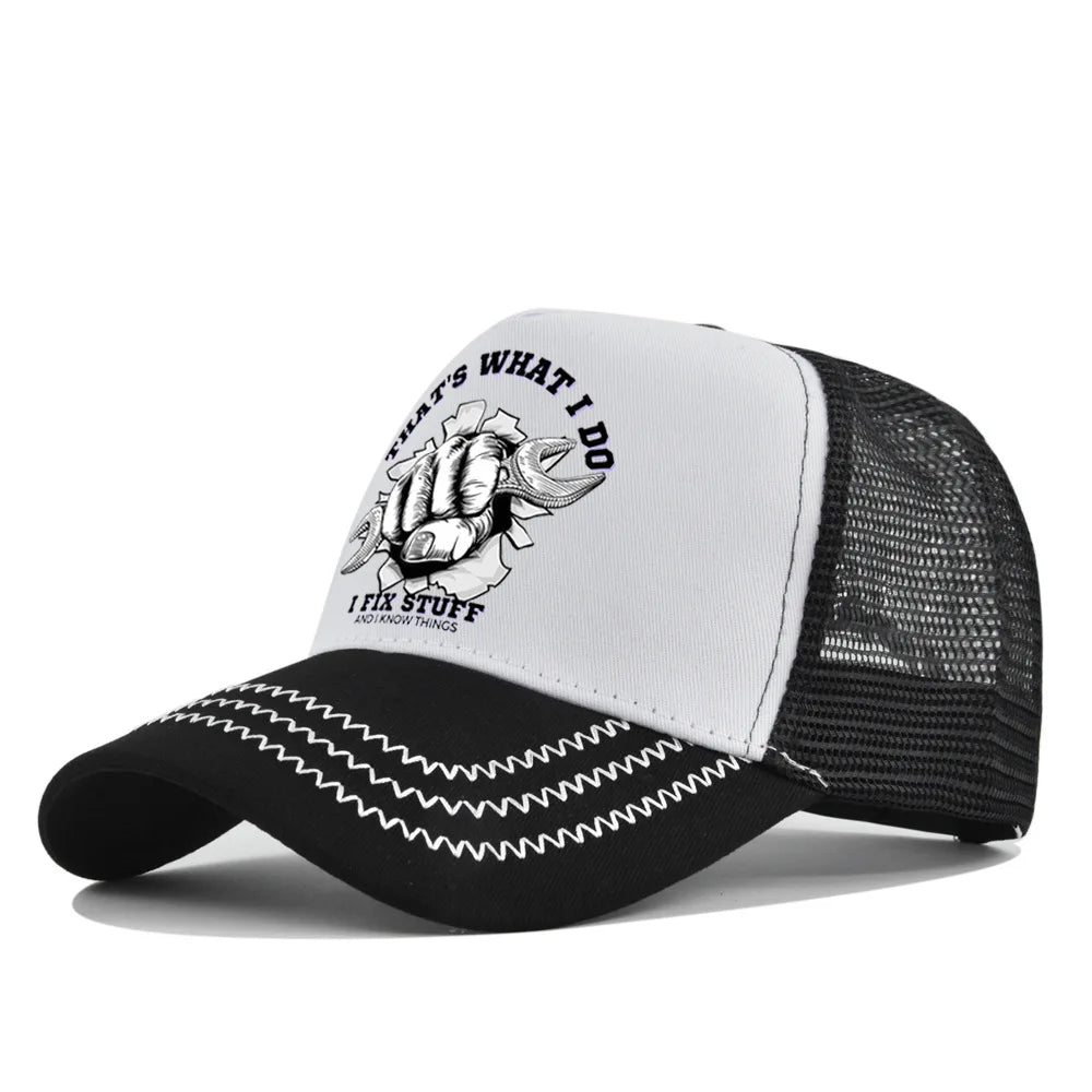 Spring Summer Printed Mesh Breathable Baseball Cap Personality Logo Men Women Couples Visor Hat
