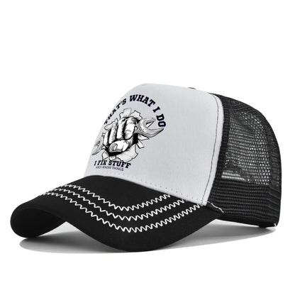 Spring Summer Printed Mesh Breathable Baseball Cap Personality Logo Men Women Couples Visor Hat