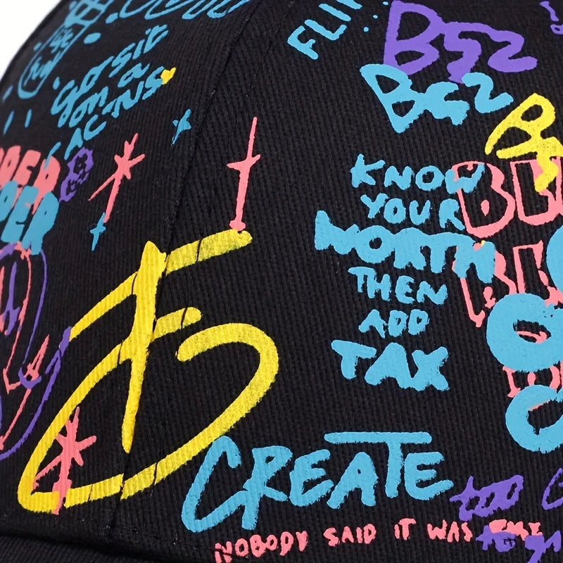 Graffiti Printing Baseball Cap Outdoor Cotton Casquatte Hat Men Women Summer Sun Hats Adjustable Hip
