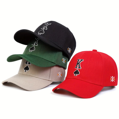 Hip Hop K Letter Baseball Cap Snapback Hat Poker Embroidered Golf Hats Outdoor Sports Leisure Caps