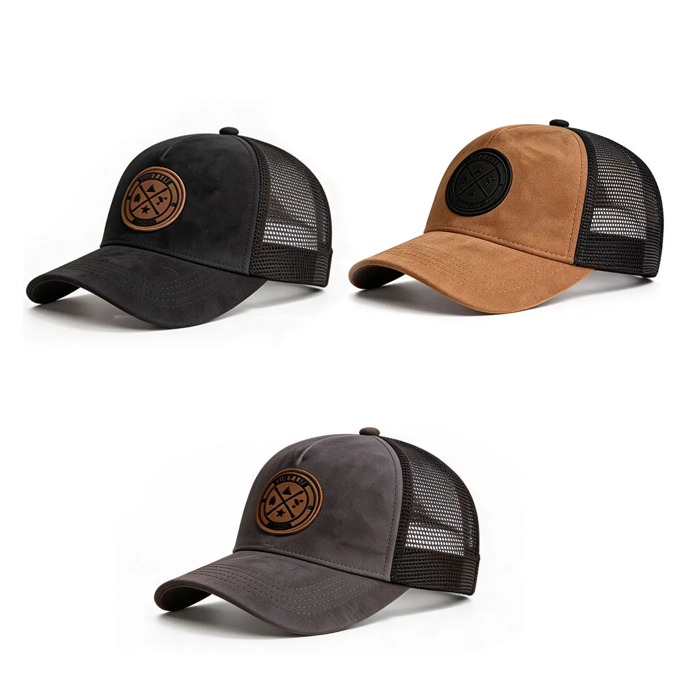 Letter Embroidered Baseball Cap Suede Breathable Mesh Truck Driver Men Women Sun