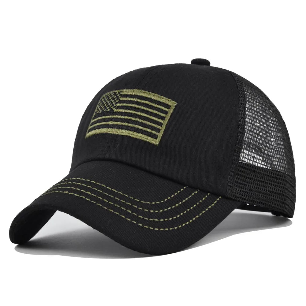 Unisex Camouflage Tactics Cap Embroidered Patch Draw Baseball Male Female Trucker Hat Mesh