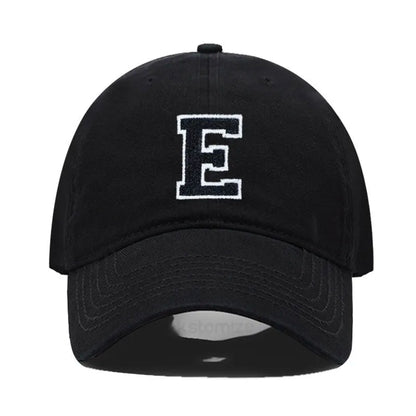 Initial Letter A-Z Embroider Baseball Cap Men Womne Soft Cotton Team Sport Visors Snapback Caps