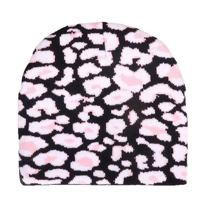 Winter Beanie Warm Fashionable Leopard Print Style Knitted Hatversatile Personalized Cold Hat Retro