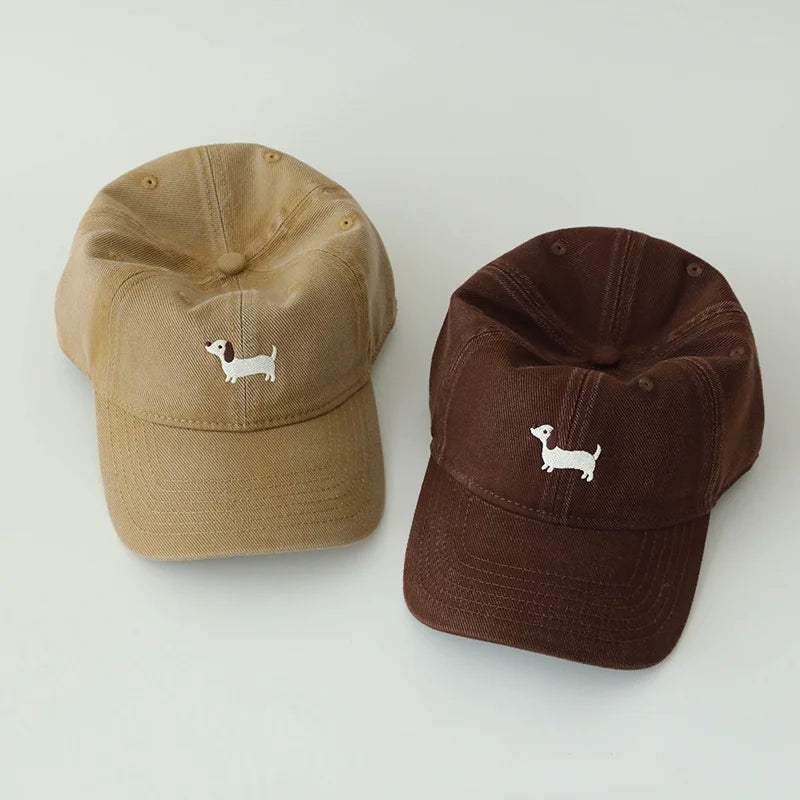 Dachshund Embroidery Baseball Hat Sunscreen Outdoor Suitable Men Women Daily Leisure Matching
