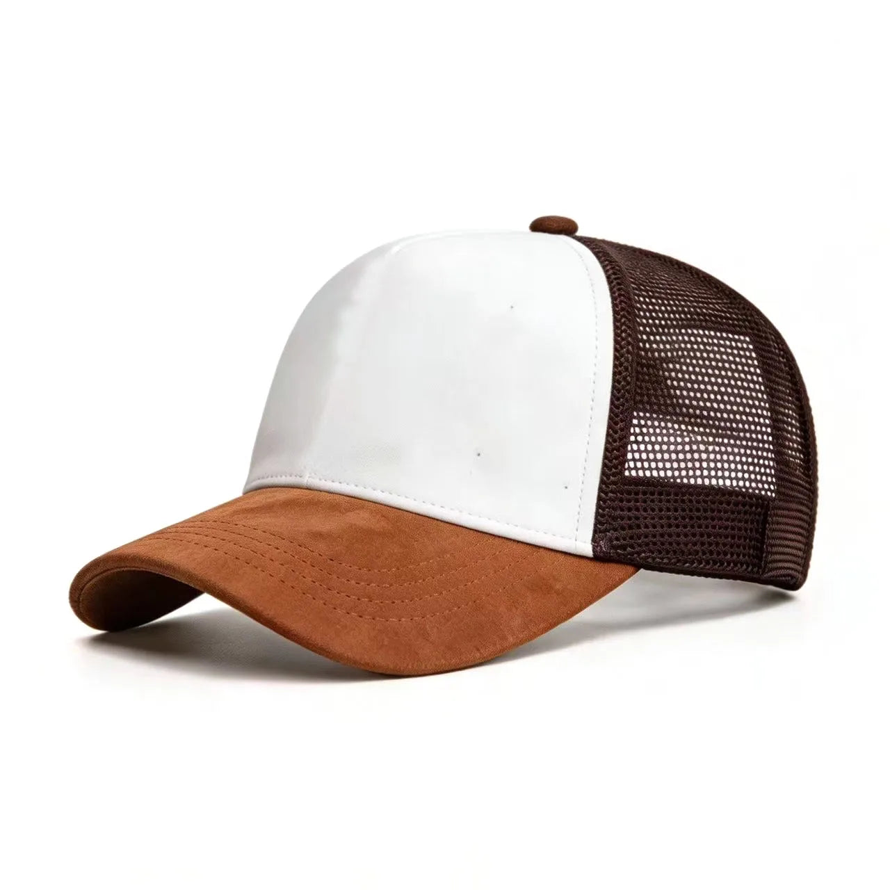 Summer Mesh Baseball Cap Women Men Solid Suede Patch Snapback Hat Casual Breathable Unisex Street