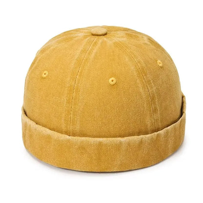 Women Men Solid Cotton Cap Hat Washed Denim Beanie Spring Autumn Retro Adjustable Docker Sailor