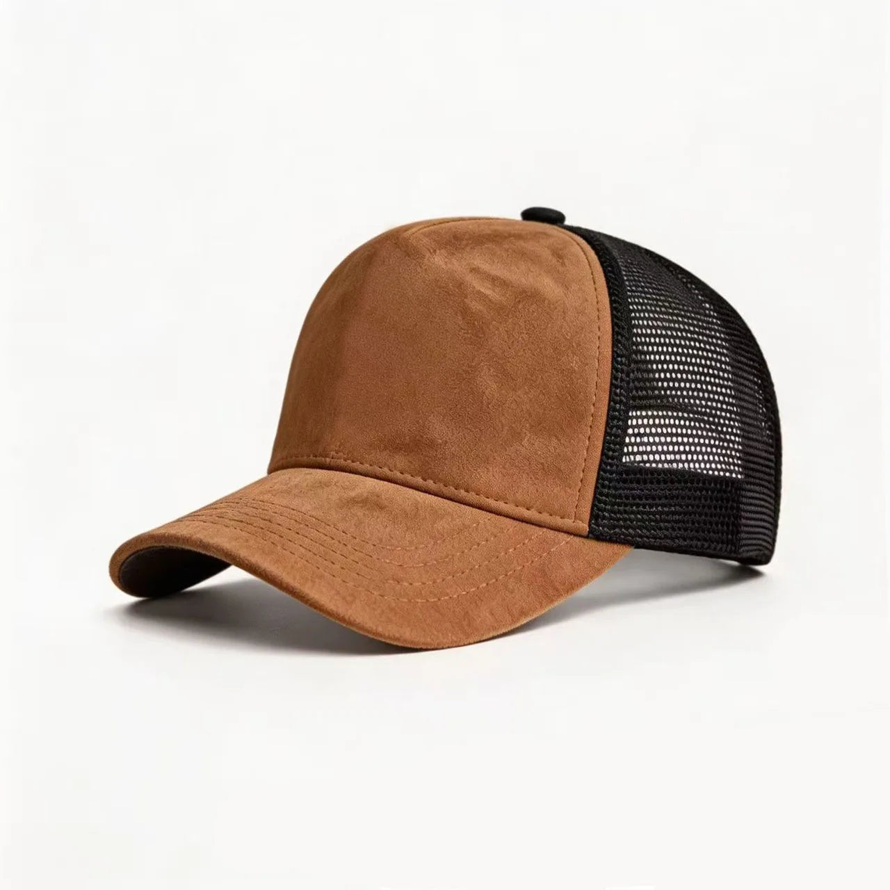 Summer Mesh Baseball Cap Women Men Solid Suede Patch Snapback Hat Casual Breathable Unisex Street