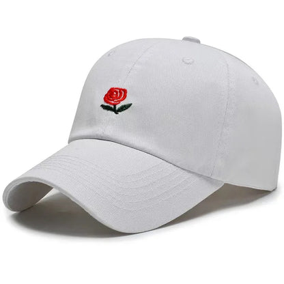 Spring Baseball Cap Personality Versatile Couple Embroidery Men Women Sunscreen Rose Letter Hip Hop