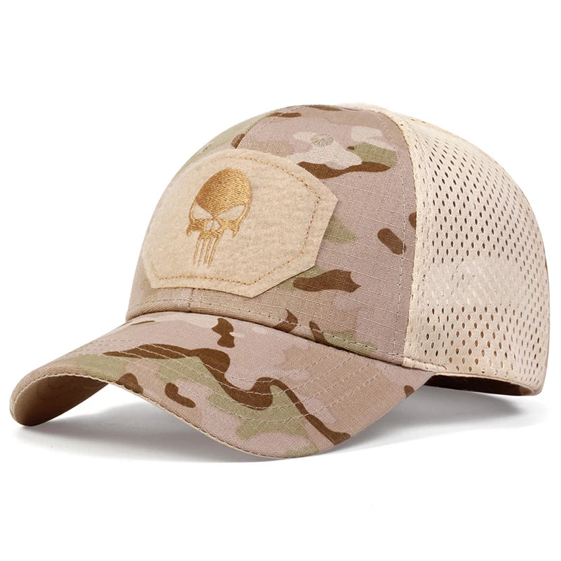 Unisex Skull Embroidered Top Patch Breathable Baseball Caps Spring Autumn Outdoor Adjustable Casual