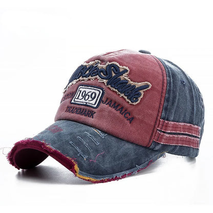 Washed Cowboy Letters Cotton Cap Men Women Adjustable Autdoor Sun Protection Hat Rock Shark Baseball