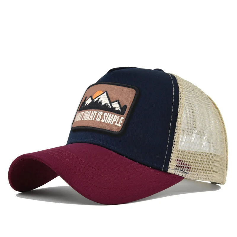 Brand Letter Mesh Breathable Hat Women Men Embroidery Baseball Cap Snapback Sunshade Outdoor Sunhat
